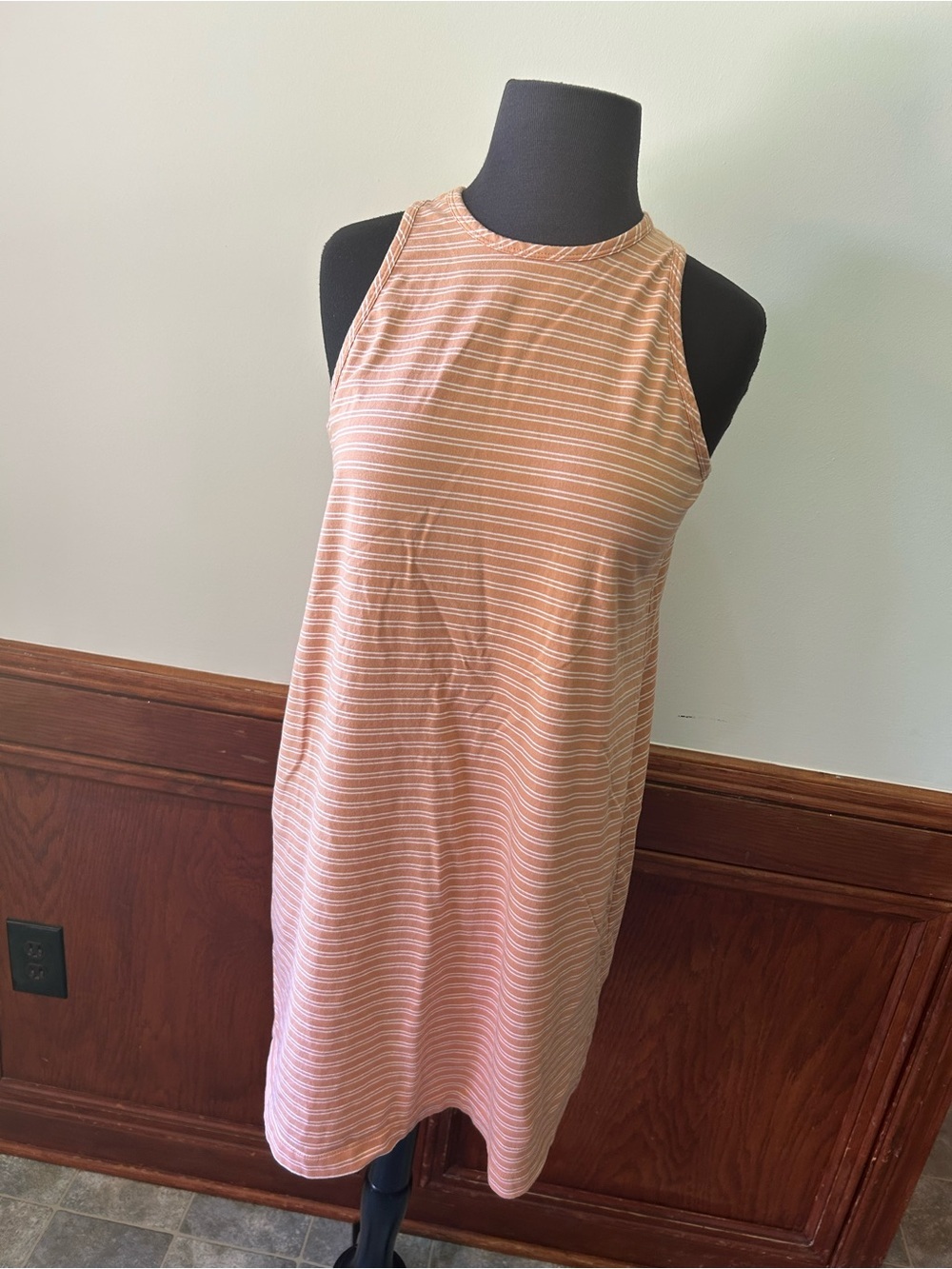 Haven Well Within Sleeveless Striped Organic Cotton Mini Dress Size Medium